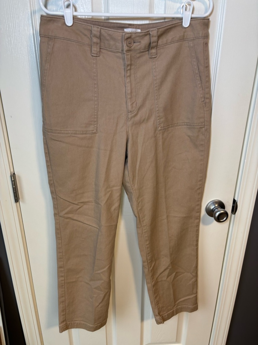 LOFT Outlet tan high rise tapered leg khaki trousers Size 10